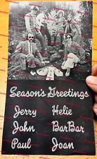 1960’s Hippy Beatnik Artist Rock & Roll Seasons Greetings Card Sheet 6.75” x 11” picture