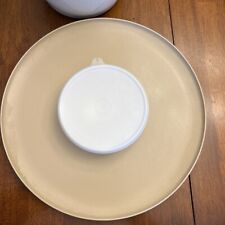 3 Piece Vintage Tupperware Chip & Dip & Serve Tan Tray #492 & Bowl with Lid picture
