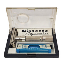 Vintage Gillette Fatboy Adjustable  G3 Safety Razor 1-9 With Case picture
