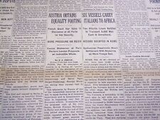 1935 FEBRUARY 24 NEW YORK TIMES - SIX VESSELS CARRY ITALIANS TO AFRICA - NT 4921 picture