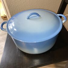 Vintage Descoware Enameled Sky Blue Dutch Oven 2-F 12 M FE Made In Belgium picture