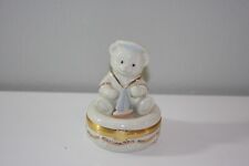 Lenox Treasures Anchors Aweigh Treasure Box 14K Gold Trim First Issue Teddy Bear picture