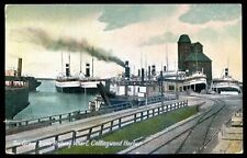 COLLINGWOOD Ontario Postcard 1910 Harbor GTR Wharf Steamer picture