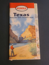 1950 Humble Oil TEXAS Vintage Road Map Santa Elena Canyon picture