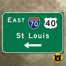 Missouri Interstate 70 US Route 40 east St Louis freeway highway road sign 15x10 picture
