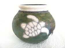 Christopher Matti Raku Art Pottery Turtle Vase - Maui - Signed picture