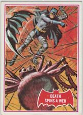 1966 Topps Batman A Series Red Bat Logo Base #18A Death Spins A Web picture