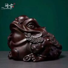 chinese black sandalwood wood carving toad picture