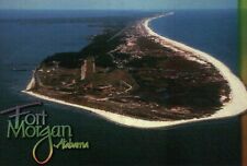 Fort Morgan, west of Gulf Shores Mobile Point Alabama, Aerial, AL --- Postcard picture
