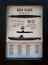 Gato Class Submarine Shadow Display Box, WW2, 5.75