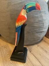 Toucan On Perch - Unique Handmade Wooden Painted Toucan - 23.5” Tall picture