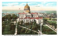 Harrisburg, PA, State Capitol & Grounds from Penn-Harris Hotel, Postcard e6634 picture