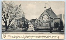 Postcard Soldiers Monument 1st Presbyterian Church & Calvert School Newport J139 picture