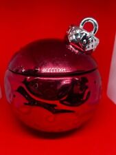 Vintage Hallmark Red & Silver Christmas Ornament Ceramic Cookie Jar picture