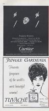 1962 Cartier details 5 engagement rings & Tuvache Jungle Garde PRINT ADs 2 for 1 picture