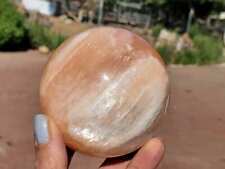 Peach Selenite Crystal Sphere | A Grade | 578 grams or 80 mm | 1lbs 5oz picture