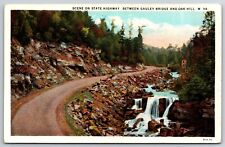Scene on State Highway - Between Gauley Bridge and Oak Hill, WV - Postcard picture