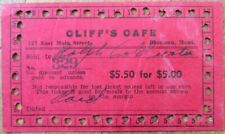 Bozeman, MT 1920 Restaurant Punch / Trade Card: Cliff's Cafe - Montana Mont picture