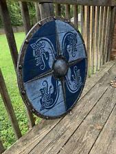 New Handmade Medieval Dragon Wooden Viking Shield Round Shield Best Gifts picture