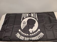 USA PATRIOTIC FLAG POW MIA TRIBUTE  3 X 5 POLYESTER FLAG. YOU ARE NOT FORGOTTEN picture