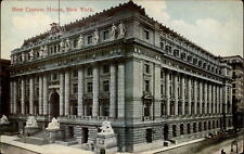 New York Custom House statues ~ c1910 vintage postcard picture