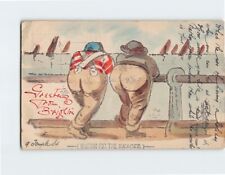 Postcard Waiting For The Smacks With Men Buttocks Comic Art Print picture
