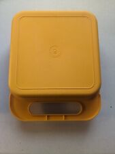 VTG Yellow Tupperware Stencil Set with 7 Stencils & Carry Case Lunchbox *