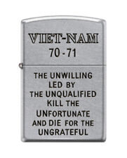 Zippo 0686, Vietnam-70 to 71-Unwilling, Unqualified & Ungrateful Chrome Lighter picture