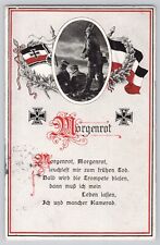 WWI German Propaganda Postcard Imperial Army Pickelhaube Flags & Iron Cross 1917 picture