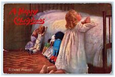 c1910's Christmas Girl And Doll Evening Prayers Tuck's Oilette Antique Postcard picture