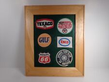 FRAMED PATCH DISPLAY TEXACO GULF ENCO PHILLIPS 66 SPORTS CAR CLUB PATCHES picture