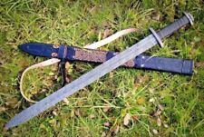 Custom Handmade Damascus Steel Viking Sword, Medieval Sword, Battle Ready Sword picture