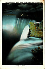 Niagara Falls American Falls From Goat Island White Boarder Postcard C-1915-1930 picture