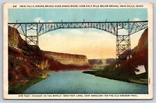 Original Old Vintage Antique Postcard Jerome Bridge Snake River Twin Falls, ID picture