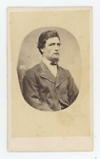 Antique CDV c1870s Handsome Man With Chin Beard Wearing Victorian Suit & Tie picture