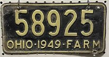 1949 Ohio Farm Truck License Plate Waffle Aluminum Wow 100% All Original 58925 picture