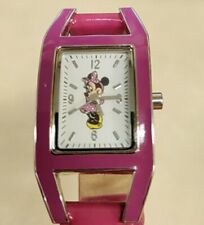Vintage Minnie Mouse Disney Parks  Watch with Pink Leather Band  Clean Working  picture