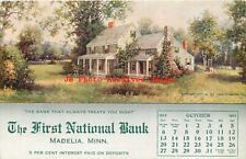 MN, Madelia, Minnesota, First National Bank Advertising, October Calendar 1912 picture