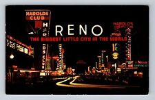 Reno NV-Nevada, Virginia Street, Advertisement, Antique, Vintage c1954 Postcard picture