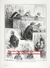 Lord Chief Justice Court Judge Barrister, Large 1880s Antique Print & Article picture