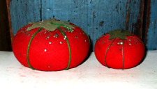 2 VINTAGE 1960s RED TOMATO PIN CUSHIONS picture