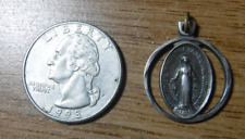 Vintage Round Sterling Silver Catholic Miraculous Medal #178 picture