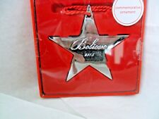 Macy,s 2015 BELIEVE Silver  Star Christmas Ornament in box Never opened NIB picture