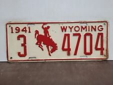 NICE 1941 Wyoming  License Plate Tag picture