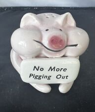 Vintage No More Pigging Out Ceramic Salt Shaker picture