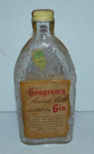 NEAT VINTAGE EMPTY SEAGRAMS DISTILLED DRY GIN ANCIENT BOTTLE WITH LABELS picture