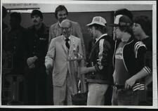 1979 Press Photo Ronald Berg, the school president, received the trophy picture