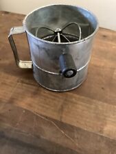 Vintage Very Large Metal Hand Sifter Black Knob picture