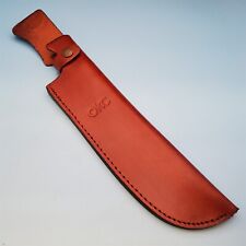 Ontario fixed blade Knife Sheath Brown Leather Machete Bowie Case 15