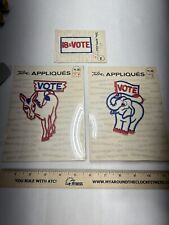 Lot of 3 Vintage Vote Patches - 1971 Talon Appliques - Dem/Reb/18=Vote - New picture